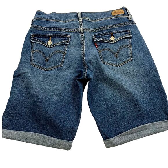 Levi's 515 Bermuda Shorts Women's Size 6 Midrise Cuffed Rolled Hem - Picture 2 of 10